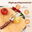 2PCS Multifunctional Vegetable Peeler, 2-in-1 Multifunctional Stainless Steel Peeler, Zero Snag Wooden Peeler, Potato Fruit Pumpkins Kitchen Peelers with Bottle Opener