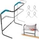 Blanket Lifter for Feet Under MattressHeight Width Adjustable Bed Cradle Sheet Support, Extra-wide Foot Tent Keep Blankets Off Feet for Post Surgery Recovery Neuropathy Arthritis, 4 Clips Included