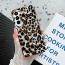 J.west Case for Samsung Galaxy S23 Case 6.1-inch, Luxury Sparkle Translucent Clear Leopard Cheetah Print Pearly Design Soft Silicone Slim TPU Protective Phone Case Cover for Girls Women (Bling)