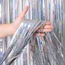 3 Pack Fringe Curtains Party Decorations,Tinsel Backdrop Curtains for Parties,Photo Booth Wedding Graduations Birthday Christmas Event Party Supplies (Silver)