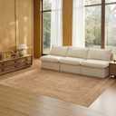 Bedsure 6x9 Printed Jute-Look Washable Area Rug, Soft Polyester Fleece