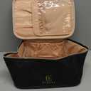 OCHEAL Makeup Bag, Portable Cosmetic Bag, Large Capacity Travel Makeup Case Organizer, Black For Women Toiletry Bag for Girls Traveling With Handle and Divider