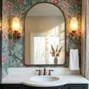 ANDY STAR Hand-Forged Bronze Arched Bathroom Mirror for Wall, 24x36 Inch Vintage Solid Steel Metal Frame Bathroom Vanity Mirror, Antique Arch Wall Mirror, Hangs Vertically