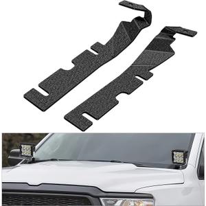 Nilight Ditch Light Brackets Hood Hinges Mount Brackets for Auxiliary Offroad LED Pod Light Work Light on 2009-2018 Dodge RAM 1500 2500 3500,Black