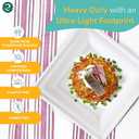 ECO SOUL Compostable Paper Plates 6 Inch, 200 Pack Small Disposable Dessert Plates, Heavy Duty, White Bagasse, Leak-Resistant, Microwave Safe, Eco-Friendly Square Appetizer Plates for Party & BBQ