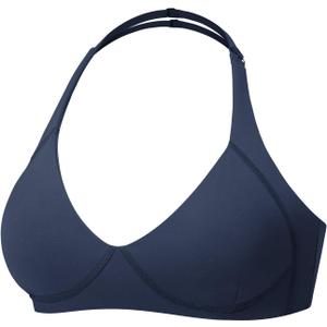 YEOREO Women Halter Sports Bra Light Support V Neck Padded Strappy Open Back Workout Gym Tops (Medium)