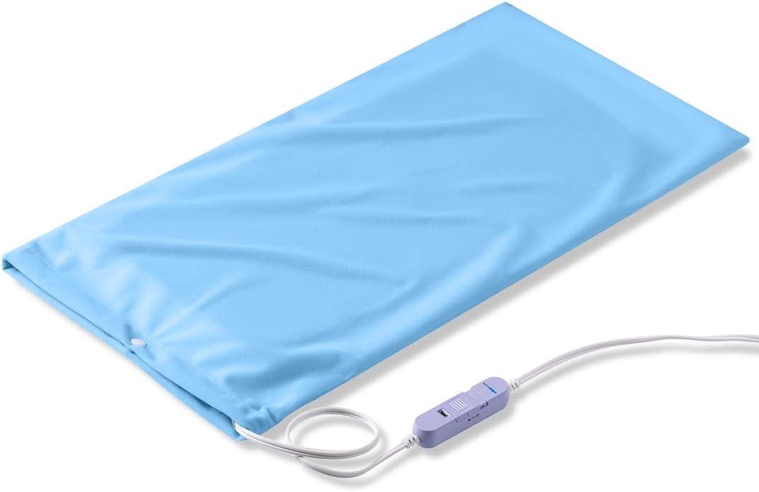 Boncare Stay On NO Auto-Off Hot Heating Pad for Cramps and Back Pain Relief Boncare Fomentera Electrica Lumbar Moist & Dry Heat Washable Cover (Sky Blue) (12"x24", 1.00, Count)
