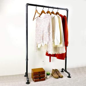 MBQQ Industrial Pipe Clothing Rack,36.2in Length Vintage Commercial Grade Pipe Clothes Racks,Rolling Rack for Hanging Clothes Retail Display,Heavy Duty Steampunk Iron Garment Racks,Retro Black