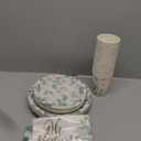 Sage Greenery Baby Shower Party Supplies Disposable Paper Plates Napkins Cups and Tablecloth for Boho Greency Party Decorations, Serve 25.
