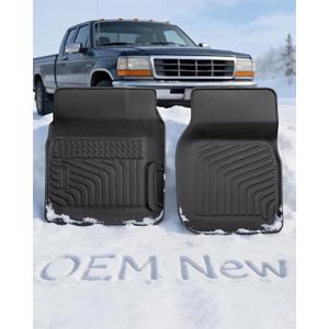 Truck Floor Mats for Ford F150/for Bronco 1980-1996, for F250/F350 1980-1997,All Weather TPE Rubber Car Floor Liners for F-150/250/350 1980-1990 1991 1992 1993 1995 1996 Truck Carpet Accessories
