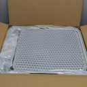 FURTIME Stainless Steel Cat Litter Box with Lid, Metal Kitty Litter Box for Small Cats, Kitten Litter Boxs with Scoop and Mat, Non-Sticky, Anti-Leakage, Easy to Clean, 17.4"x13.4"x8.4" (Small) (Silver)