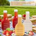 12 Pack 16 oz Clear Plastic Salad Dressing Bottles, Bulk Empty Squeeze Bottles with White Flip Top Caps for BBQ, Condiments, Sauce, Ketchup, Salad Dressing