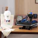 VEVOR 8 in 1 Heat Press Machine 15x15 Inch, 360 Swing Away Shirt Press Machine - Digital Professional Heat Transfer Tshirt Press Machine, Sublimation Heat Press for T Shirts Hat Cap Mug Plate Blue