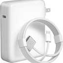 140W Charger for MacBook Pro 16/14 inch Mac Air 15/13 inch Original Quality 2021-2025 M1M4 2m/6.6FT Magnetic 3 Cable LED & Type C Fast Charger Power Adapter (Between 2021-2025)