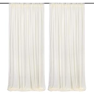Chiffon Backdrop Curtain Ivory 5ft x 10ft 2 Pieces Cream Chiffon Curtains Beige Sheer Curtain Backdrop Wedding