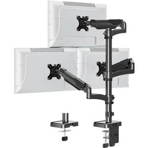 ErgoFocus Triple Monitor Mount Fits Max 32" Computer Screen, Holds up to 17.6lbs Each Arm, 3 Monitor Desk Mount, Triple Stand with Tilt Swivel Rotation, VESA Mount 75/100mm