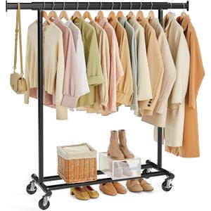 SONGMICS Clothes Rack with Wheels, Heavy-Duty, 220 lb Load Capacity