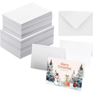 50 Pack Heavyweight Cotton Watercolor Cards with Envelopes, 4 x 6 Inch, Perfect for Painting or Card Making, Ideal for Christmas and Birthday Gifts