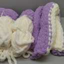 HOMBYS Chunky Chenille Yarn for Crocheting, Super Bulky Jumbo Yarn for Hand Knitting, 3/4" Thick Soft Plush Yarn for Blankets, 8 Skein Pack (27 yds / 8 oz Each), Multi Assorted Cream Purple