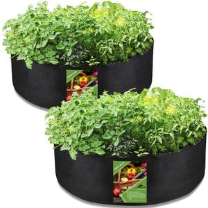 2 PCS Plant Grow Bag, 100 Gallon Large Heavy Duty Fabric Grow Pot for Durable Breathe Cloth Planting Container for Potato Carrot Onion, Gardening Outdoor (Black)