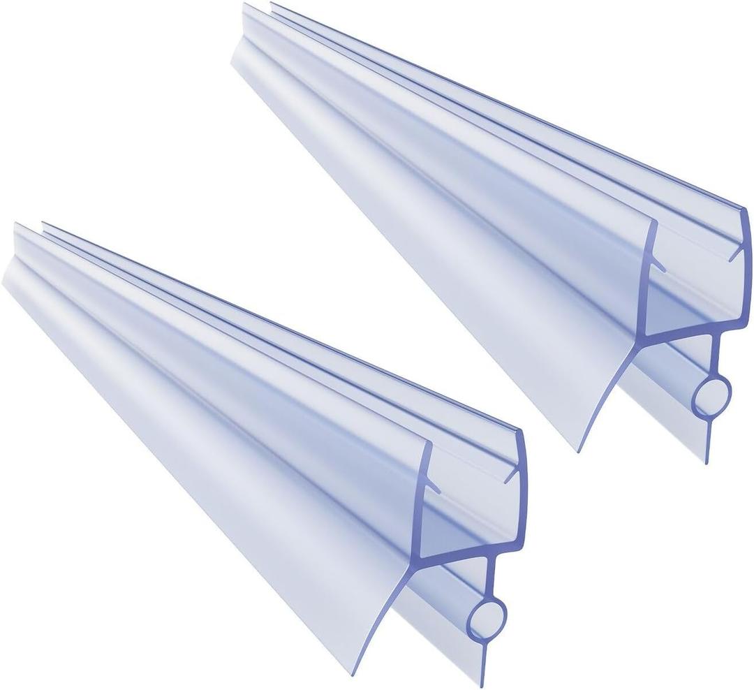 2-Pack Frameless Shower Door Bottom Seal for 4-6mm Glass Length 70cm/ 28inch Glass Door Sweep to Stop Shower Leak
