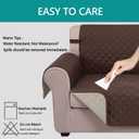 U-NICE HOME Large Sofa Cover Reversible Couch Cover for Dogs Friendly with Elastic Straps Water Resistant Furniture Protector for 4 Cushion Couch (Oversized Sofa, Coffee/Beige)