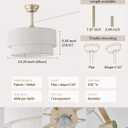 20" Boho Fandelier Ceiling Fans with Lights, Fabric Chandelier Ceiling Fan with Light Remote Control, Caged with 6 Speeds for Living Room, Bedroom, Nursery.