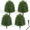 28.5" Artificial Cypress Trees Set of 4 UV Resistant Cedar Evergreen | Set of 4 UV-resistant 28.5" faux cypress trees. Ideal cedar evergreen shrubs for indoor outdoor porch garden yard decor.