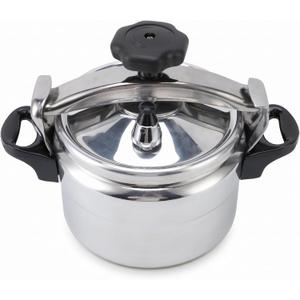 Stainless Steel Pressure Cooker,Universal Compound Bottom Presure Cooker with Safety Valves for Gas Cooktops Flat Top Cooktops Induction Cooktops (5L)