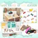 WinnerWhy Baby Shower Game Sign Kit Includes 32 Unfinished Wooden Car Blocks, 12 Markers, and a Prize Decoration Sign for Baby Shower(Leaf)