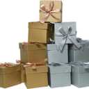 6 Pcs Gold & 6 Pcs Silver Gift Boxes with Lids for Birthdays, Easter, Father's Day, Women's Day,Graduation and All Occasions, (12-Count, Finish Size 6'' x 6''x 6'')