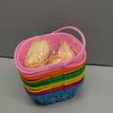 Zcaukya 12 Packs Easter Baskets, 6.5"x4.5"x3.2" Colorful Kids Baskets with Handles, Empty Plastic Easter Basket for Egg Hunt Party Favors