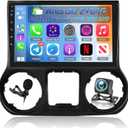 [2+64G] Car Radio for Jeep Wrangler 2015 2016 2017 with Wireless Carplay and Android Auto - 10 Inch Touchscreen Android Car Stereo - DSP/WiFi/GPS/Bluetooth/Mirror Link/SWC + AHD Backup Camera
