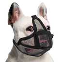 Coppthinktu Short Snout Dog Muzzle, Breathable Mesh French Bulldog Muzzle Full Pant Muzzles for Pitbull, Soft Flat Face Dog Muzzles for Pug Prevent Biting Allow Pant & Drink (Black S)