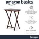 Amazon Basics Portable Foldable TV Tray Table with Storage Rack, Space-Saving Design, Sturdy Wood, 14.6"L x 19"W x 26"H, Espresso, 4-Pack
