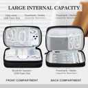 FYY Electronic Organizer, Large Travel Cable Organizer Bag Pouch Electronic Accessories Carry Case Portable Waterproof Double Layers All-in-One Storage Bag for Cable, Cord, Charger, Phone, Black
