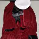 Halloween Celebrity Costume Adult Red Robe Men Hugh Captain Hefner Costume Women Red Silky Couples Velvet Robe with Captain Hat and Glasses SD092 M