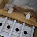 Glitzhome 14.25L Wood Hanging Birdhouse for Outdoors Oversized Distressed Cottage Painted Bird House Rustic Bird House for Bluebird Wren Chickadee Sparrow Bird Nest Box for Garden Patio, Washed White