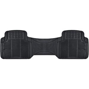BDK Heavy Duty Rugged Ridged Complementary Rubber Rear Floor Mats Liners, All Weather Protection, Designed for Trucks Cars Sedan SUV