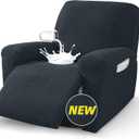 MAXIJIN Waterproof Recliner Chair Covers 3 Pieces Recliner Cover That Stay in Place, Washable Lazy Boy Recliner Slipcovers with Pockets Reclining Protector for Pet, Kids (Recliner, Dark Gray)