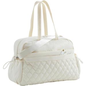 Water-Resistant Women's Duffle Bag - Carry On Approved Gym Tote with Wet Pocket, Lightweight Weekender Overnight Bag for Travel, Sports, Hospital 16.5x7.5x11 Inch Personal Item (Beige) Water-Resistant Women's Duffle Bag - Carry On Approved Gym Tote with Wet Pocket, Lightweight Weekender Overnight Bag for Travel, Sports, Hospital 16.5x7.5x11 Inch Personal Item (Beige)