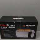 Mueller UltraToast Full Stainless Steel Toaster 2 Slice, Long Extra-Wide Slots with Removable Tray, Cancel/Defrost/Reheat Functions, 6 Browning Levels with LED Display, Housewarming Gifts New Home