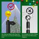 Christmas Tree Flag Pole Mega Topper Light Hook, Prelit Aritificial Xmas Tree Flagpole Ball Topper Ornament Hook Kit for Hanging Outdoor Christmas String Lights (Rose Gold)