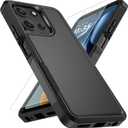 Vinve for Moto G 2025 Case with HD Screen Protector, Military-Grade Shockproof & Dual-Layer Protection, Anti-Slip Grip Design Phone Case, Black