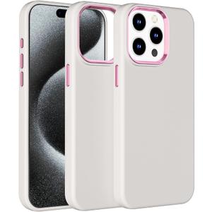 PinLiSheng for iPhone 16 Pro Case, Liquid Silicone with [Soft Anti-Scratch Microfiber Lining] [Metal Buttons] Shockproof Slim Protective Phone Case for Women Men - White