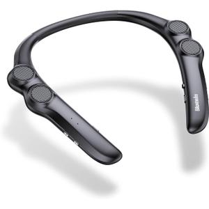 Gardway Neckband Bluetooth Speaker, Wireless Wearable Speaker w/lightest 78g Weight, High Fidelity 3D Stereo Sound, 12 Hrs Playtime, Portable Speakers w/Built-in Mic for Home, Office and Outdoors (Black)