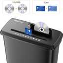 Amazon Basics 8-Sheet Strip Cut Paper Shredder for Home and Office, CD/Credit Card Shredder, 3.4 Gallon Bin, Black