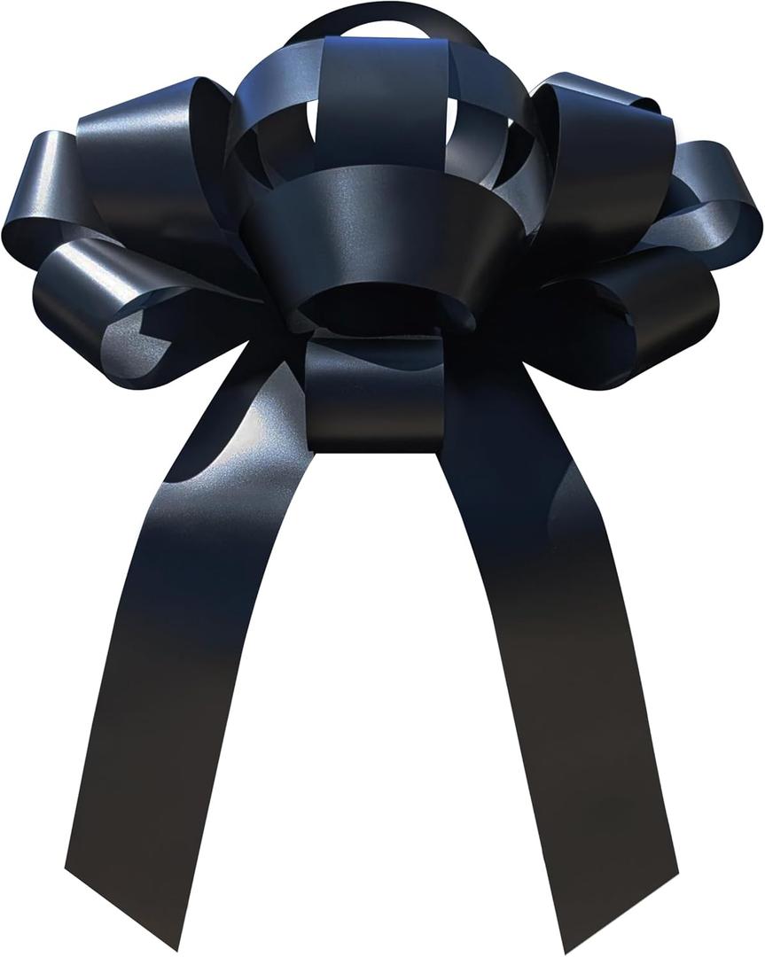 CarBowz Big Car Bow, Giant 30" Bow, Non Scratch Magnet, Weather Resistant Vinyl Fully Assembled (Black)