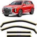 in-Channel Window Rain Guards Fit for Hyundai Palisade 2020-2025 Rain Guard Extra Durable Side Window Deflectors Visor Window Vent Visors Vent Shades Exterior Car Accessories