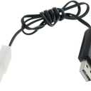 MEETOOT 53cm Long 7.2V USB Charger Battery Charging Cable KET-2P Plug Suitable for RC Truck and RC Excavator
